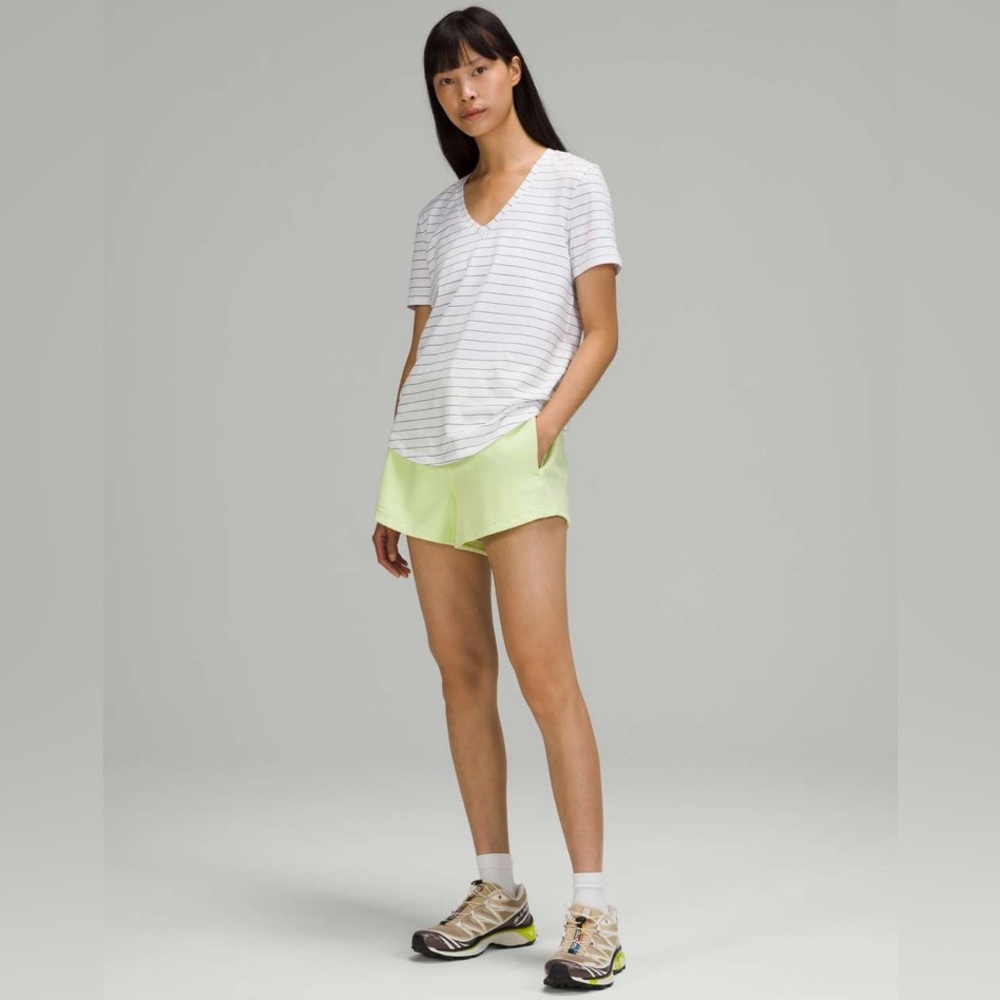 2024 Lululemon V-Neck Love T-Shirt, Short Serve White and Black Stripe, … - Picture 3 of 8